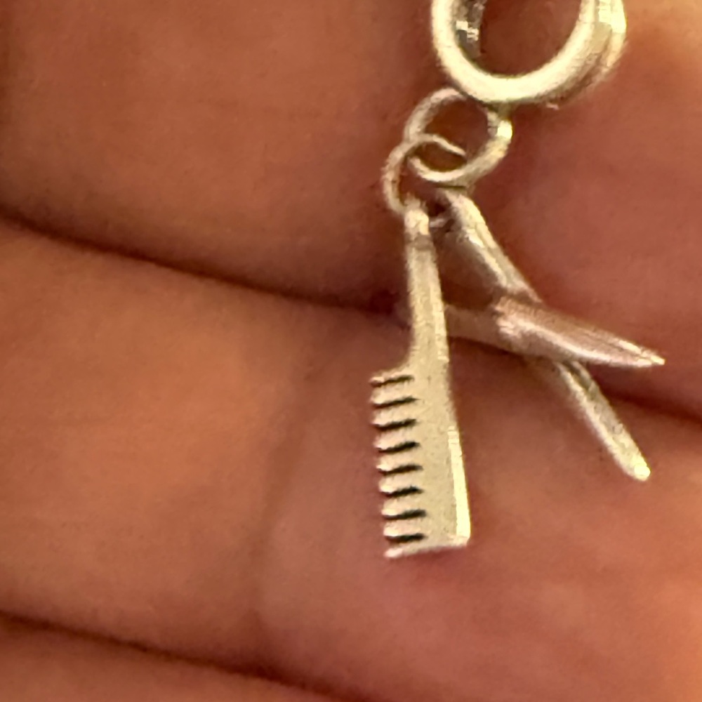 Silver Scissors And Comb Charm - image 5